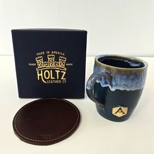 Holtz Leather Co Castle Style Made In America Handcrafted Pottery Cup Mug NIB